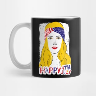 Happy 4th of July, American girl t-shirt Mug